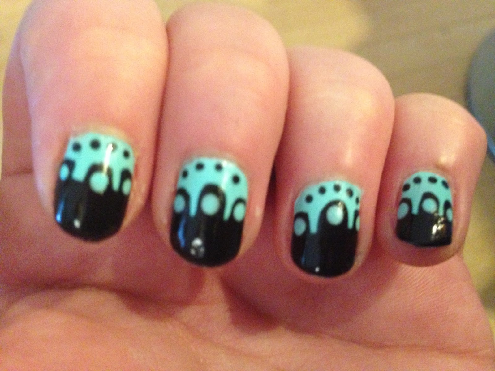 Nail Diary: Easy Black and Blue Design (for short nails)